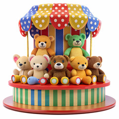 Obraz premium Beautiful Ring Carnival Game Plushies Isolated on White Background