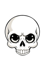 Fototapeta premium black and white cute childish spooky skull