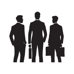 business people from back view  silhouette vector illustration