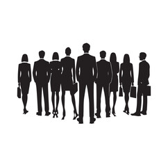 business people from back view  silhouette vector illustration