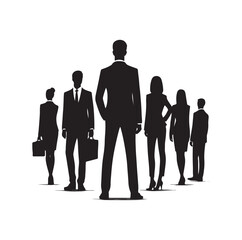 business people from back view  silhouette vector illustration