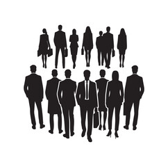 business people from back view  silhouette vector illustration