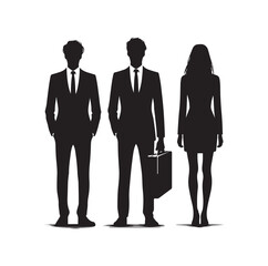 business people from back view  silhouette vector illustration