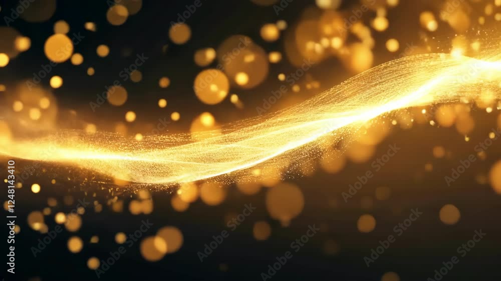 Poster dynamic golden particles create an elegant and festive shimmering effect