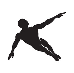 man swimming pose silhouette vector illustration