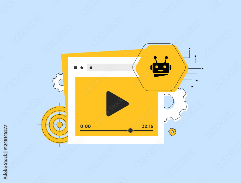 Poster ai-generated video content optimizing marketing campaigns with automated tools. create promotional a