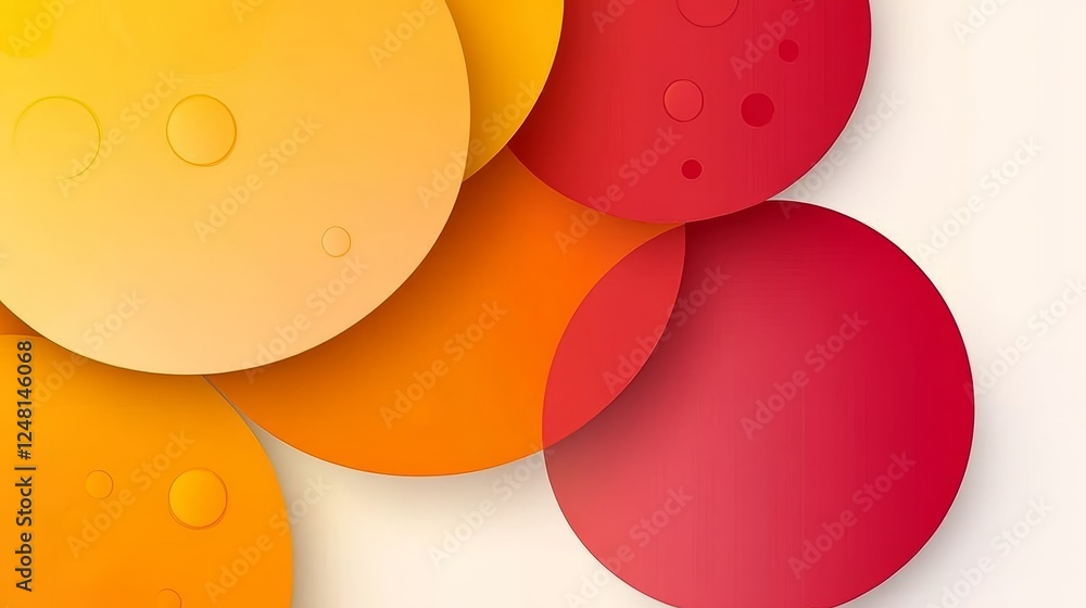 Aufkleber abstract orange red circles overlapping design background texture