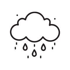 a cloud with raindrops, vector icon illustration
