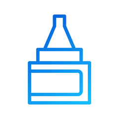Trendy Blue Glue Bottle Vector Icon Illustration