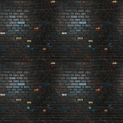 black brick wall seamless texture as background or wallpaper for inserting text
