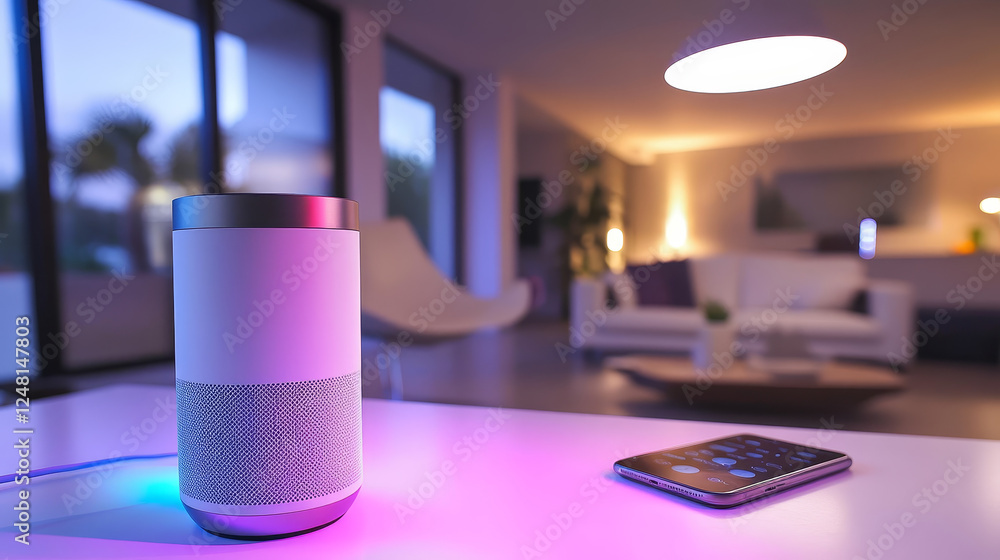 Aufkleber smart home banner. internet of things technology concept. vector landing page of house control syste