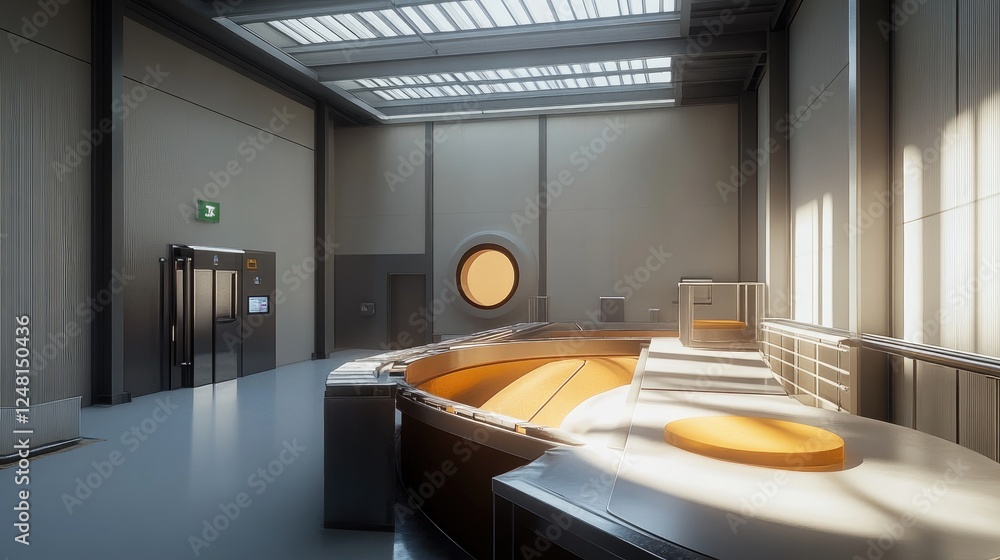 Aufkleber A state-of-the-art waste recycling facility using AI-driven sorting and automation to transform medical waste into biodegradable materials, promoting eco-friendly solutions.