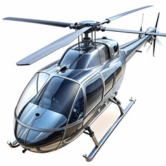 Helicopter Angled View with Transparent Background for Design Use"