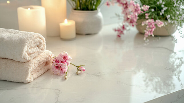 Tło spa z wellnes, z miejscem na tekst, generative ai