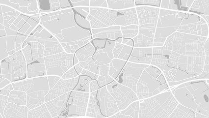 Background Breda map, Netherlands, white and light grey city poster with roads and water.