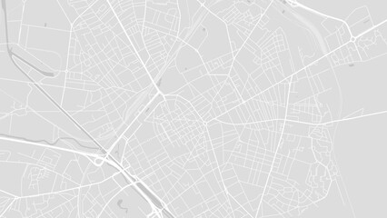 Background Reims map, France, white and light grey city poster with roads and water.