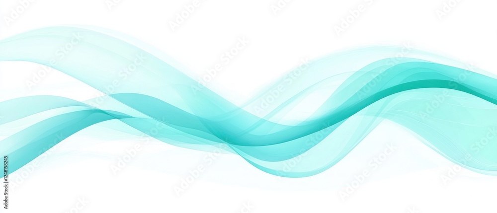 Poster abstract teal wave patterns creating a tranquil background
