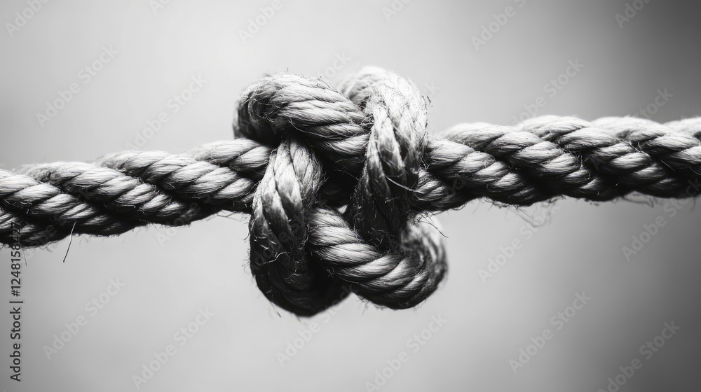 Aufkleber Amidst broken ropes, a sturdy loop knot stands resolute, embodying resilience and the strength found in unity and persistence.