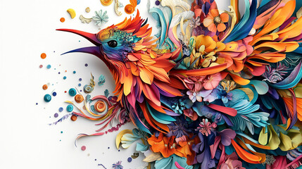 Fototapeta premium Generated image with a white background, showcasing vibrant colors and intricate details