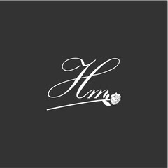 Obraz premium Initial HM art illustration flower design creative