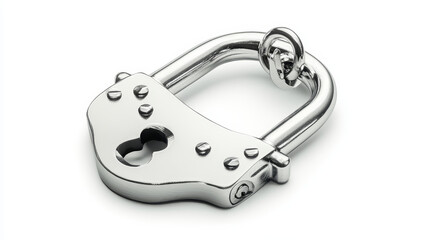 Obraz premium Metal closed padlock isolated on white background. Symbol of safety, privacy and security. Vector realitic set of silver or steel locks in heart shape with keyhole and close hook