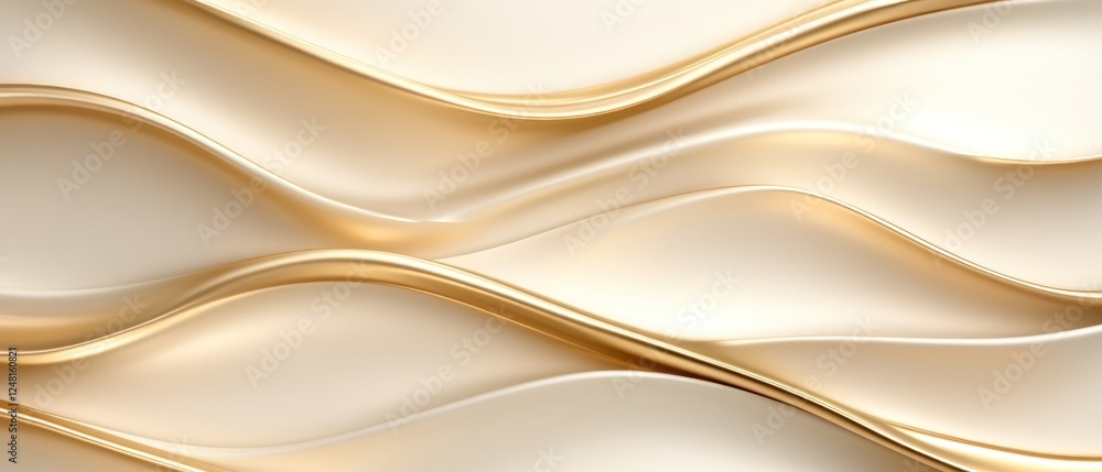 Aufkleber smooth golden waves creating elegant and luxurious texture