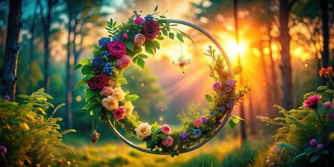 Dreamlike hoops dance in surreal double exposures. Abstract photography meets mystical fantasy, creating artistic, photographic works of art.