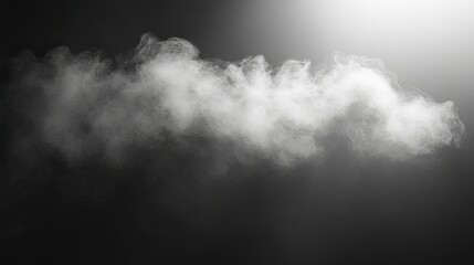 Ethereal White Smoke on Dark Background Creating Mysterious Atmosphere