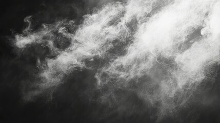 Abstract White Smoke Texture on Dark Background for Design Use