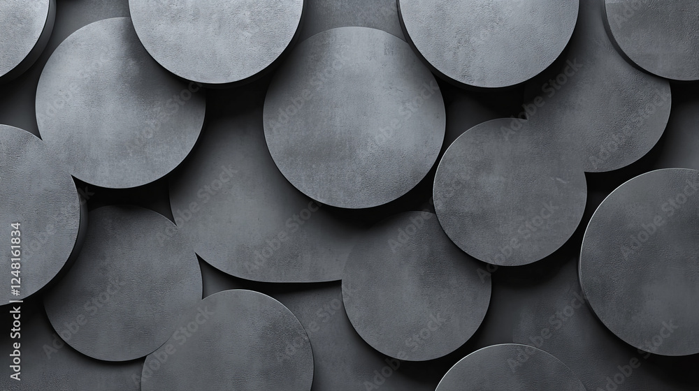Poster abstract vector background with grey indented circles