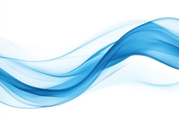 Obraz premium Flowing blue waves on white background for calming effect