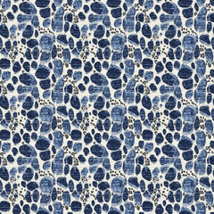 Leopard blue pattern texture jeans repeating seamless. Fashionable print. Fashion and stylish