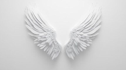 Fototapeta premium Wings on a white background with a minimalistic and elegant design