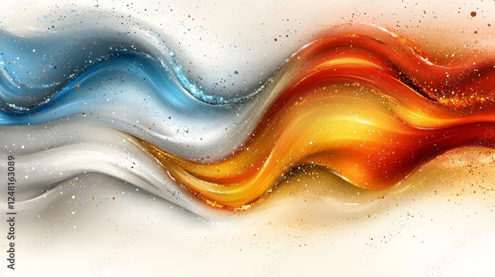 Poster Abstract Fluid Art:Dynamic Color Swirl Texture Background Design