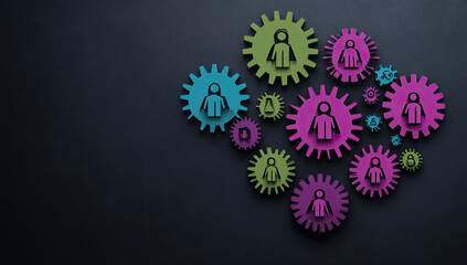 Teamwork and Connection Concept with Chalk and Paper Figures