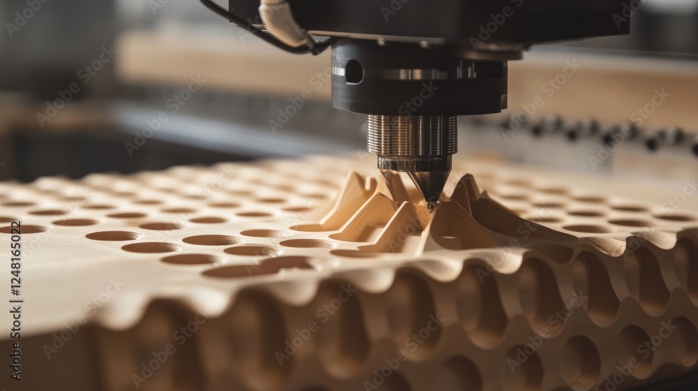 Poster Material being processed by a CNC machine, showcasing the accuracy and rapidity of production, an essential part of a responsive engineering process in the manufacturing industry.
