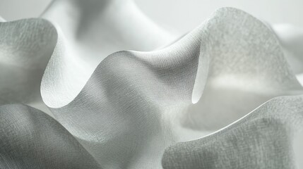 Obraz premium Elegant White Fabric Texture with Soft Waves and Natural Light