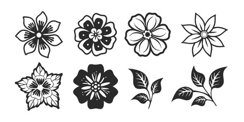 set Vintage Botanical Floral Collection – Elegant Flowers for Wedding Invitations & Design