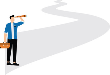 Visionary Leader. Businessman on the Path of Opportunity