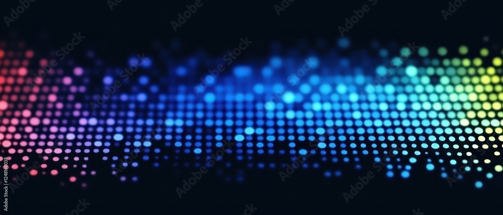 Poster abstract dot pattern representing sound waves in digital landscape