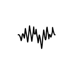 Fototapeta premium Simple Pulse Black Icon. Minimalistic Heartbeat Signal.