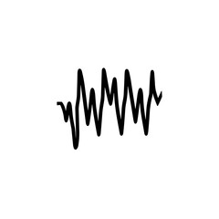 Simple  Pulse Black Icon. Minimalistic Heartbeat Signal.