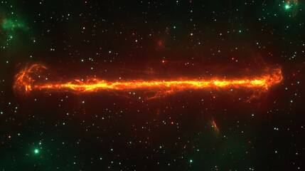 Cosmic energy stream illuminating dark space background