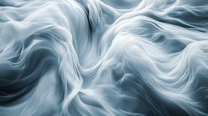 Obraz premium Ethereal Flowing Waves of Soft White Fabric in Abstract Texture
