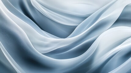 Fototapeta premium Flowing Silk Fabric Texture in Cool Blue Tones with Soft Light