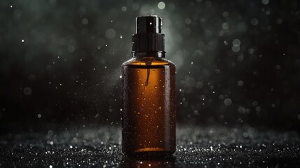 Men's perfume bottle on dark background, AI generated image