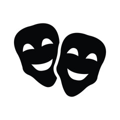 Face masks, theater masks theme party icon in modern style, easy to use