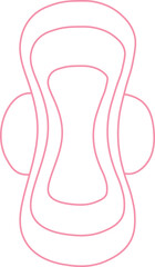 Sanitary Pad Outline Vector Illustration