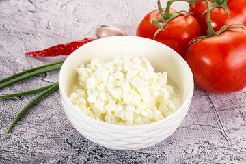 Cottage cheese Curd in the bowl