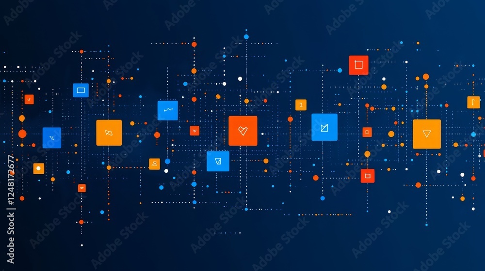 Poster abstract digital network global connections innovation technology data visualization